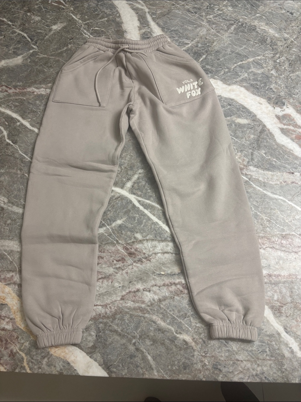 White Fox Boutique Taupe/Light Gray Cozy Jogger Sweatpants